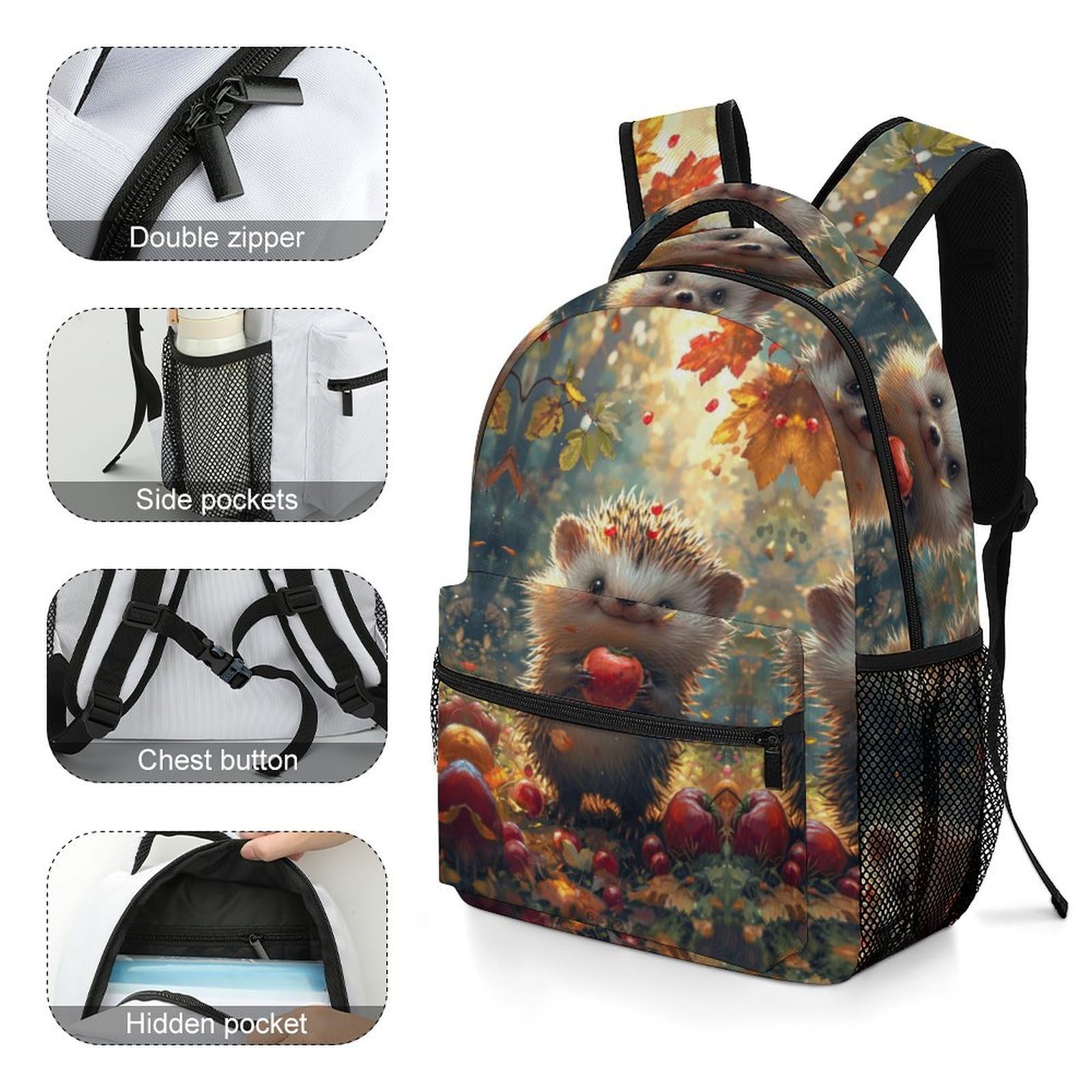 Materialstark Furchterregender Hai Rucksack Tiere - Reißfestes Polyester Mit Doppelnähten