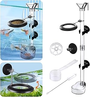 VAYINATO Plastic, 2 In 1 Mutifunction Floating And Sinking Aquarium Fish And Shrimp Food Feeder|Length For Any Height Tank|Hangon Type |Cleaing And Feeding Kit Included, 30 X 6 X 5 Cm