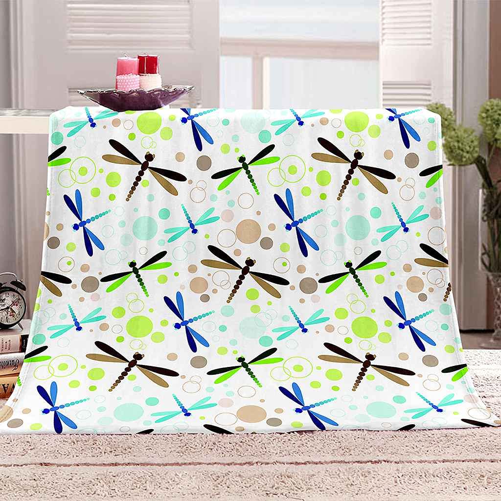Couverture polaire libellule 150x200cm idée cadeau maison douce