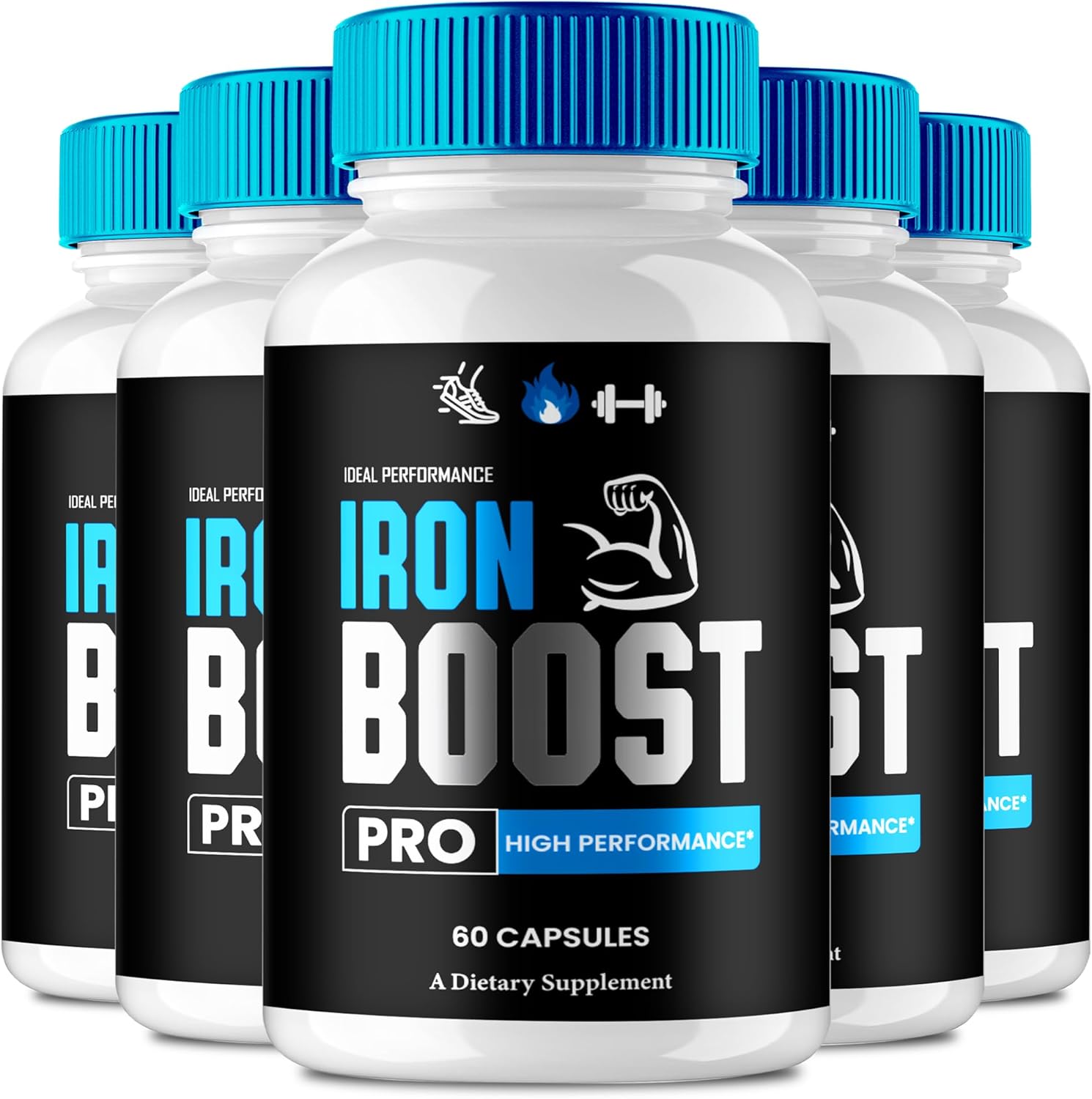 Iron Boost Pro Capsules, Official IronBoost Pro Supplement Pills - Maximum Strength, All Natural Formula for Energy, Stamina & Performance, Advanced Formula IronBoostPro Support Reviews (5 Pack)