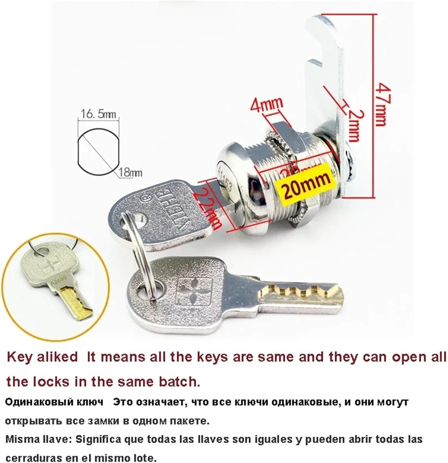 Cam Lock for Cash BoxGym Cabinet Sliding Door School Locker Office Drawer Hardware Tool MS486 I 1Pcs(3)