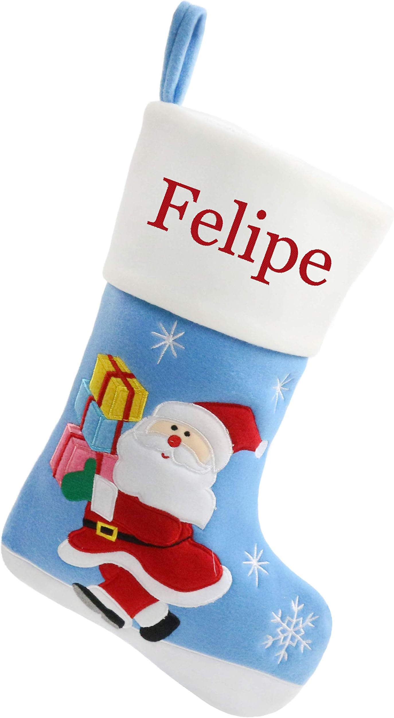 SpecialYou Personalized Christmas Stockings 18 inch Embroidered Fireplace Hanging Christmas Ornament for Family Decorations Holiday Xmas Gift (Style 1)
