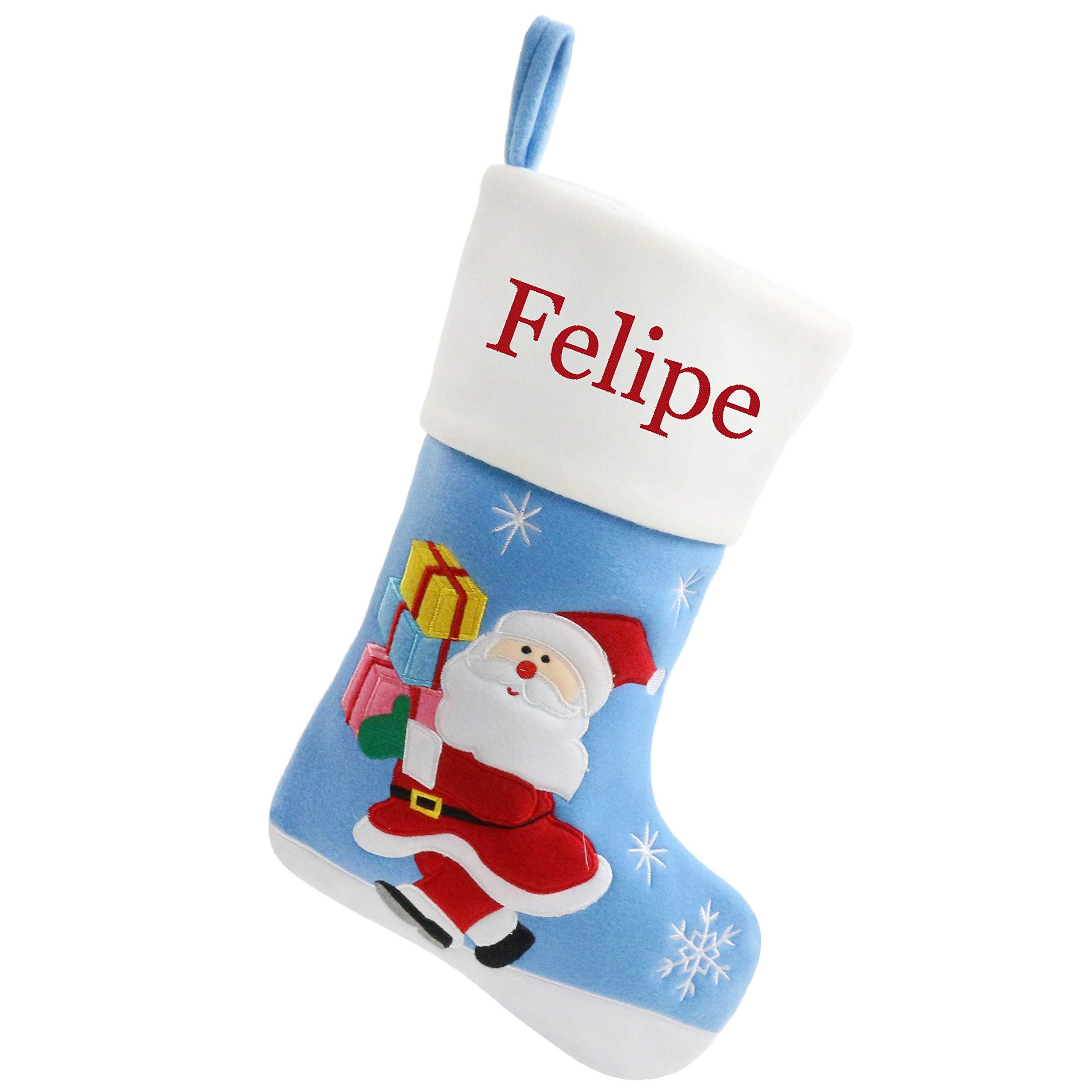 SpecialYou Personalized Christmas Stockings 18 inch Embroidered Fireplace Hanging Christmas Ornament for Family Decorations Holiday Xmas Gift (Style 1)