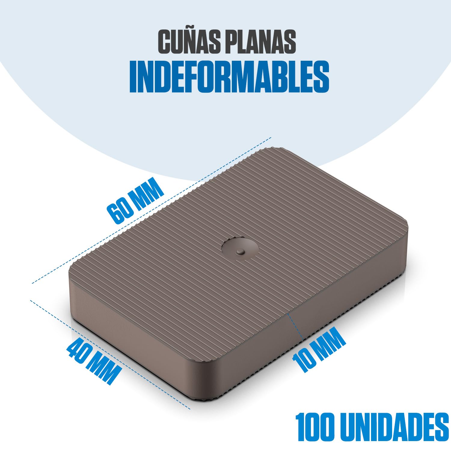 Bauhandel24 arandelas de plástico 60 x 40 mm 10mm 100 unidades cuñas niveladoras suelo plastic arandelas espaciadores placas nivelación