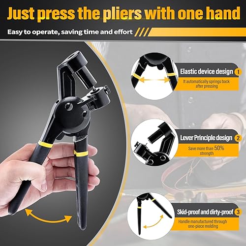 Miniatura 4 de Herramienta de cierre a presión resistente, botones metálicos con alicates de cierre, kit de herramientas de instalación de botón a presión para