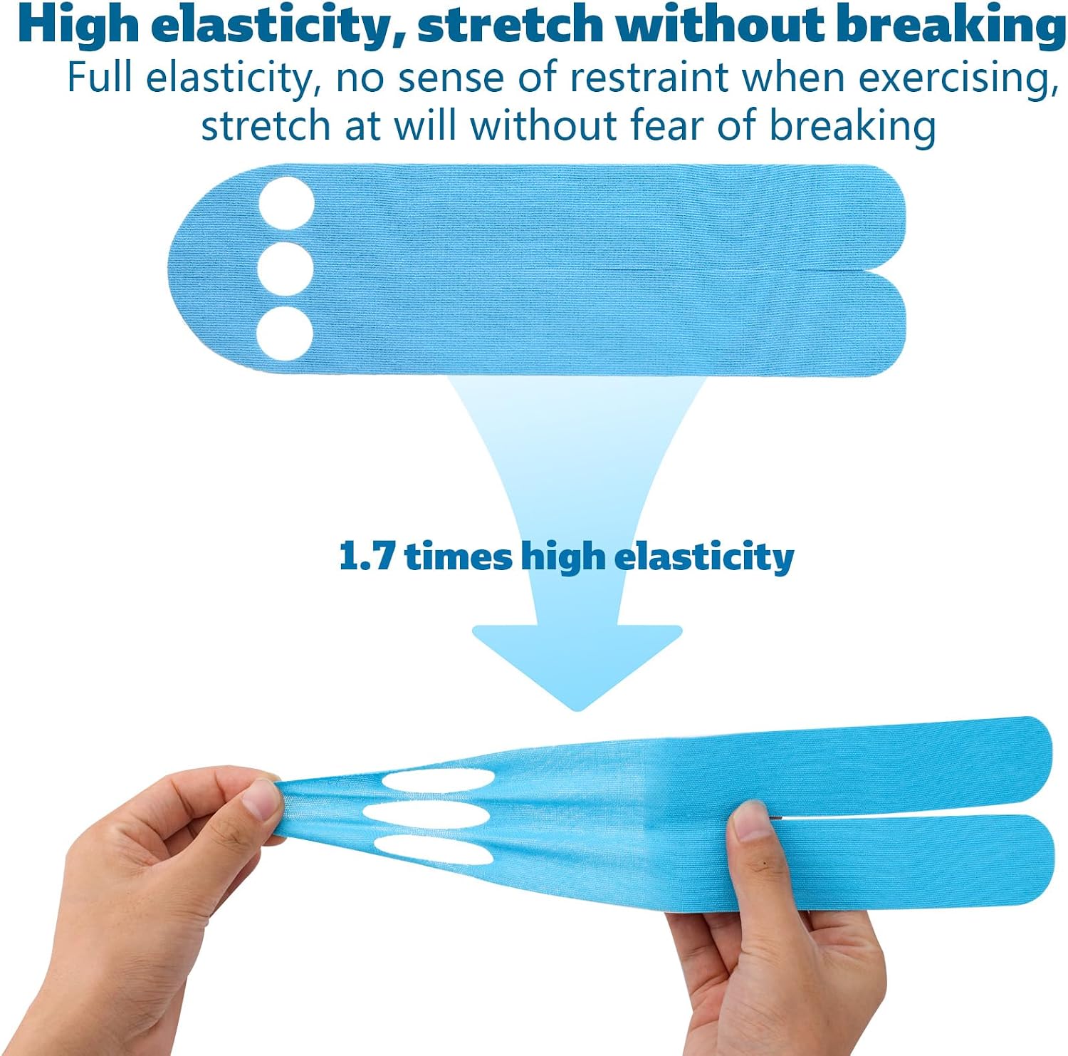 10pcs Pre-Cut Kinesiology Tape for Hands, Breathable Latex-Free Sports Tape Waterproof Elastic Athletic Accessories for Wrist Hand (Blue)