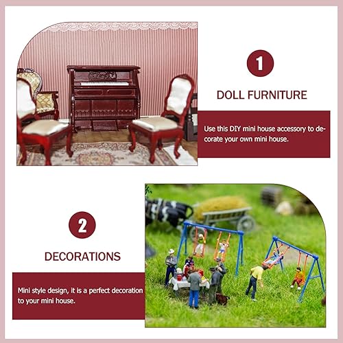 Miniatura 9 de Aparador de casa de muñecas, maquillaje, mesa de tocador, decoración de tocador pequeño, muebles de casa de muñecas, accesorios de casa de juegos en