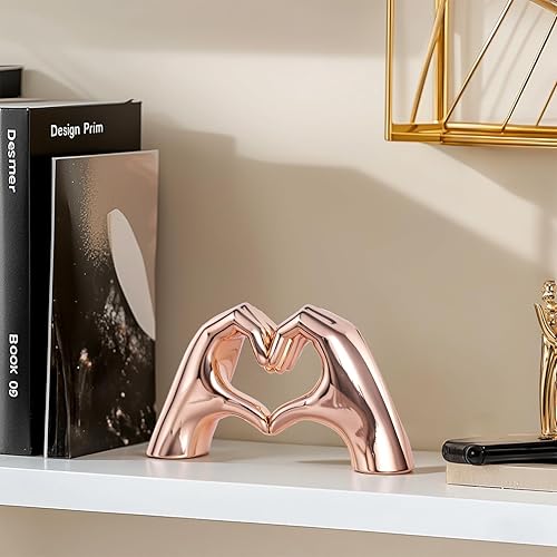 Miniatura 6 de Decoración de manos de corazón dorado para sala de estar, dormitorio, estantería, mesa de café, centros de mesa de amor, estatua estética y