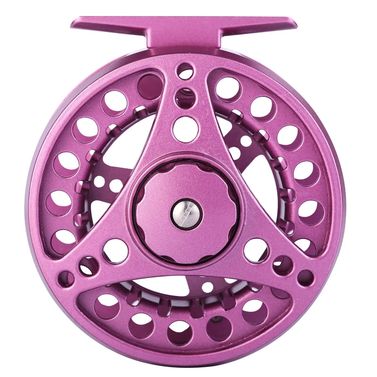 Mulinello,Mulinello Pesca Mulinello da pesca a mosca, corpo in lega di alluminio lavorato CNC, albero principale in acciaio inossidabile, manopola trascinamento antiscivolo, mulinello 5/6(Pink)