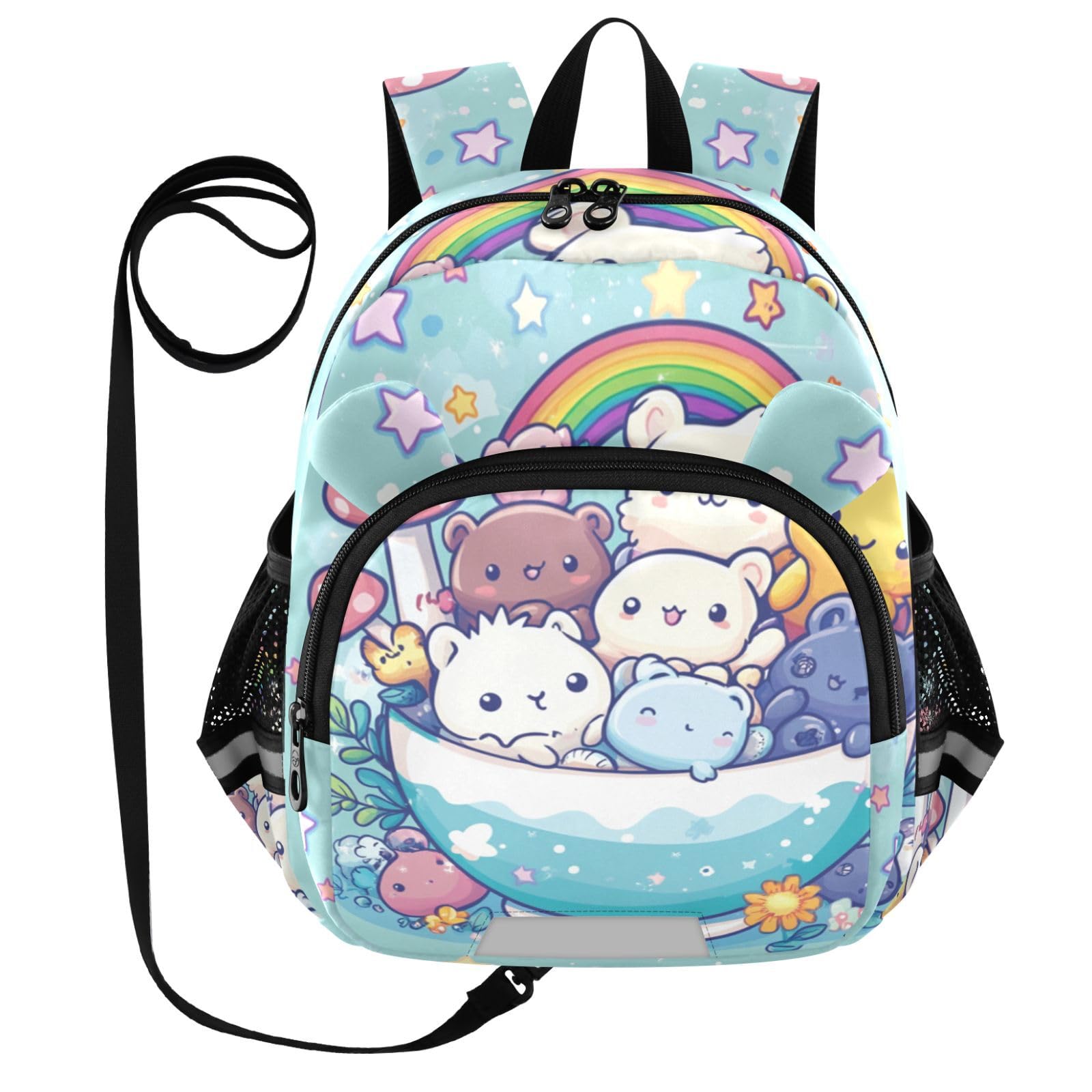 Cartoon Bears Cup Toddler Harness Backpack for Boys Girls 3-6 Years Kids Backpack with Anti Lost Safety Leash Baby Harness Bookbag for Preschool Travel Walking