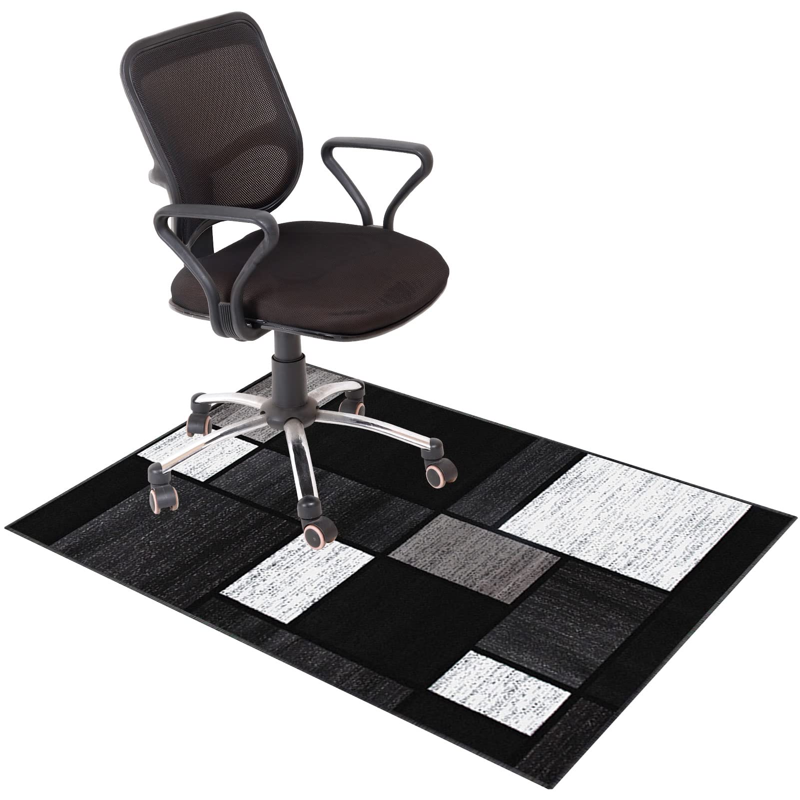 EYZO 90 × 120 cm Chair Mat For Carpeted Floor, Gaming Chair Mat, Office Chair Mat, Multi-Purpose Carpet Protector, Desk Chair For Carpeted And Hardwood Floor, Protects Floors, Non-Slip Soundproofing