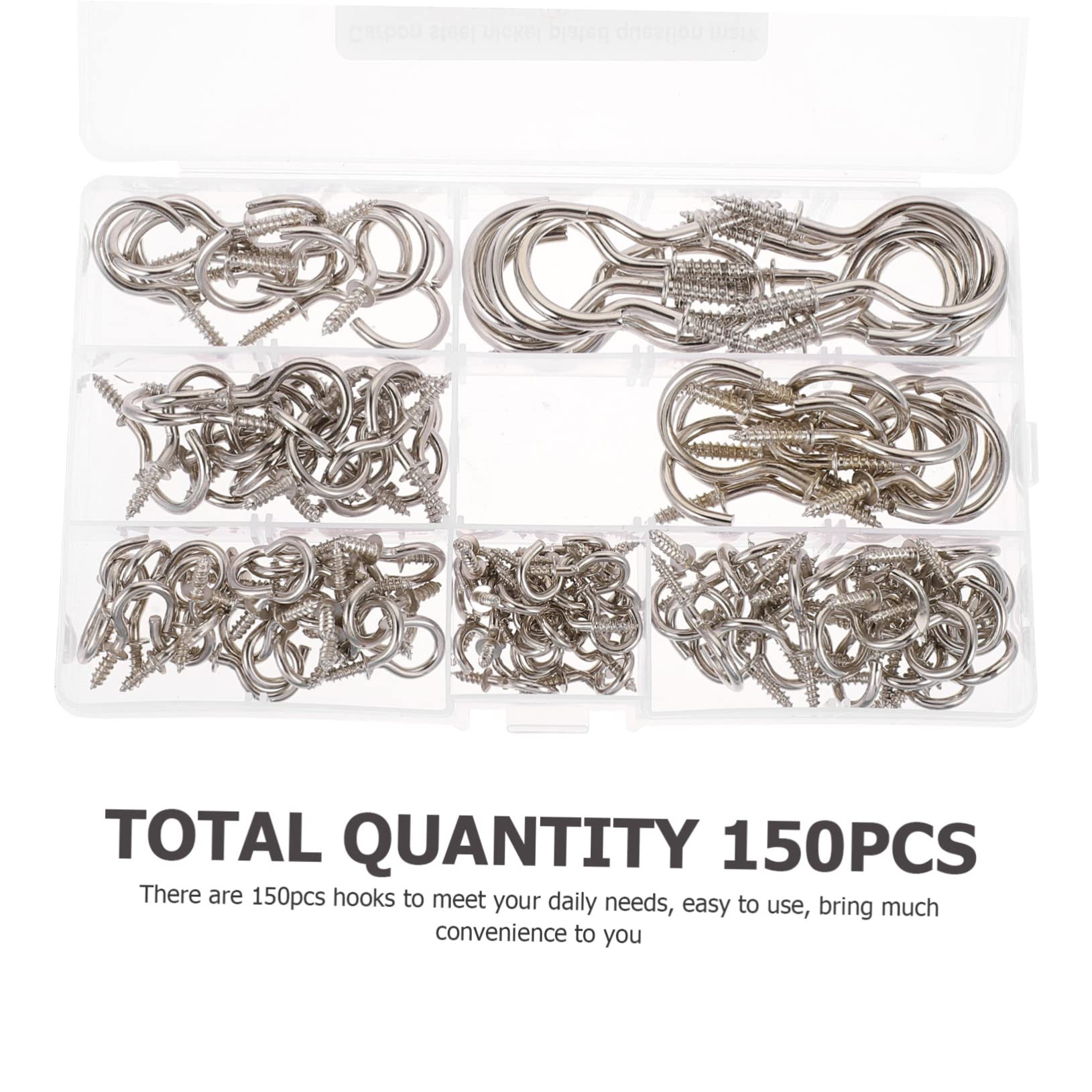 iplusmile 450pièces à Vis Plafond Nickelé Kit Pour Accrocher Plantes Lampes Et Rideaux Pour Maison Bureau