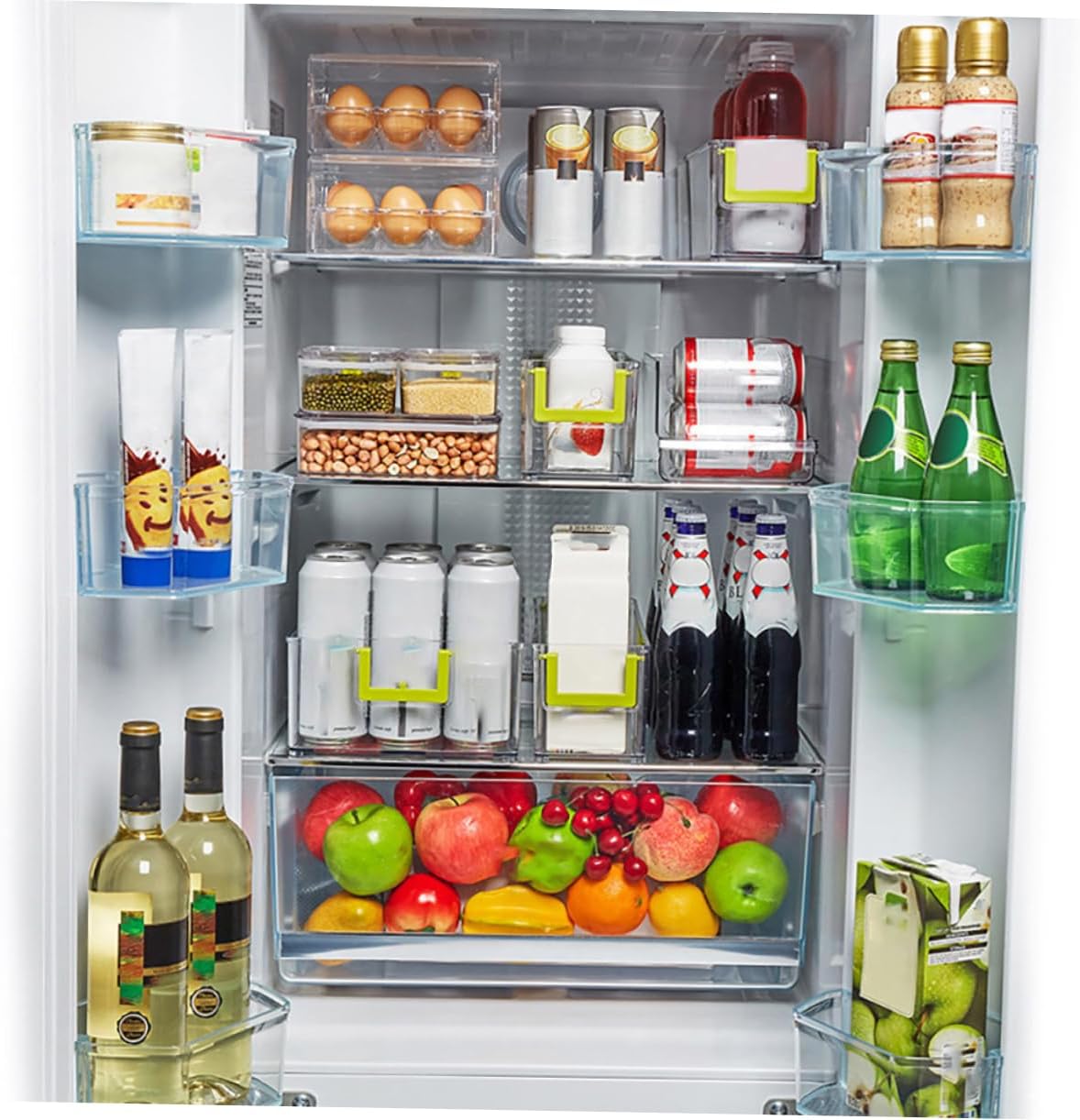 SECFOU Fridge Bin Heat Resistant Refrigerator Organizer Kitchen Storage Container Non-slip