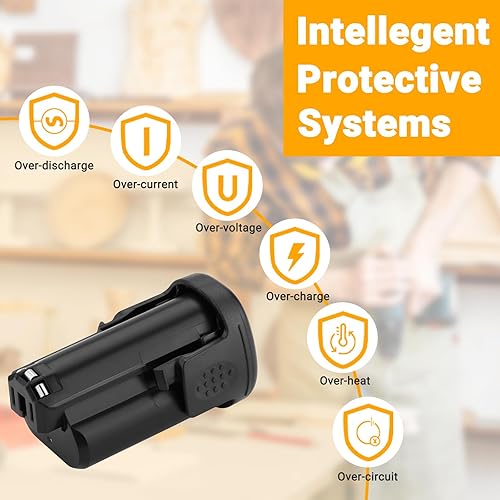 Miniatura 6 de Joiry Paquete de 2 baterías de iones de litio de repuesto de 12 V 3000 mAh con mayor seguridad y mayor tiempo de funcionamiento, compatible con