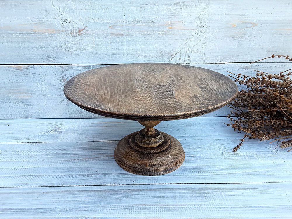 16'' Rustic cake stand Wooden cake stands Wood cake stand