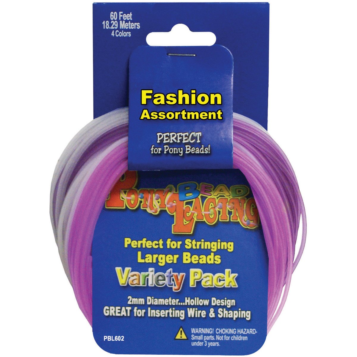 Pepperell Lace Pony Bead Lacing Variety Pack 60'-Pastel Colors