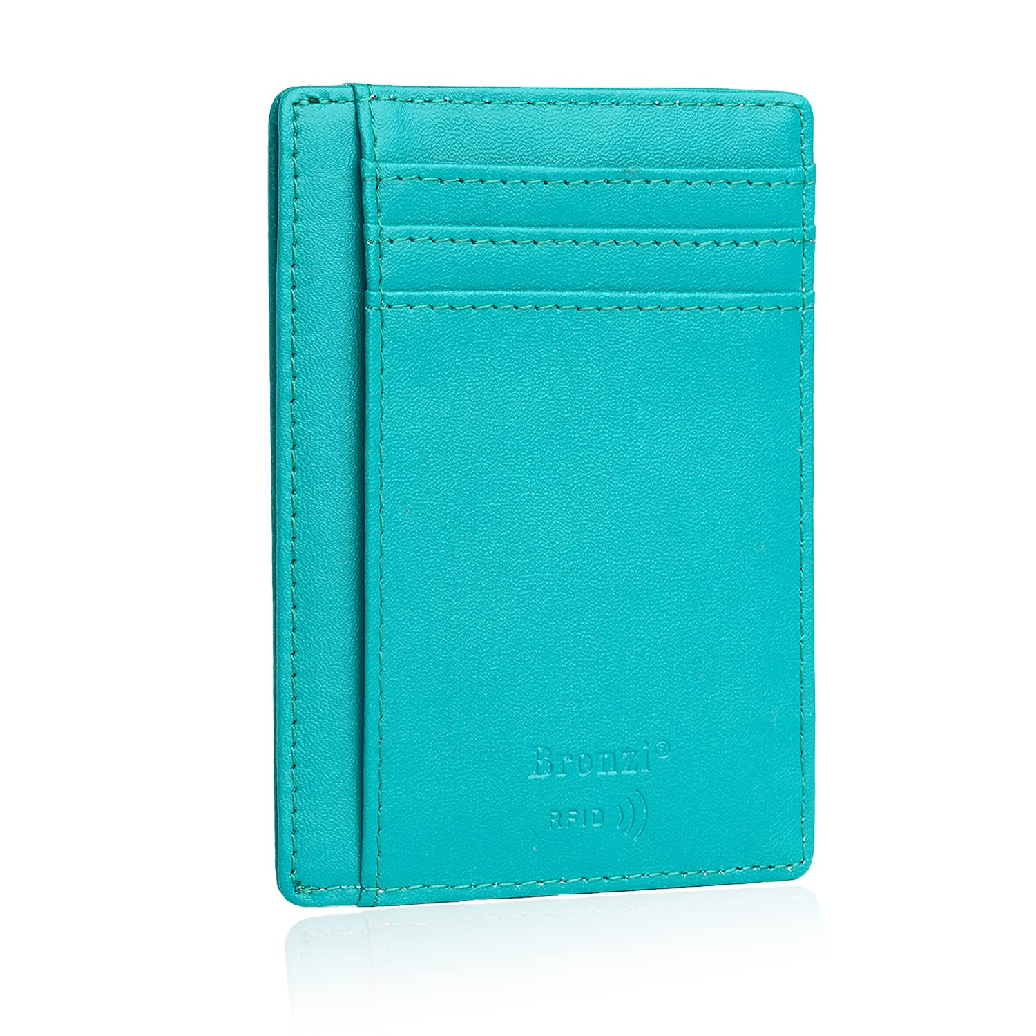 Bronzi® Portafoglio Uomo Slim Piccolo | Portacarte Uomo Donna Portatessere Porta Carte Di Credito | Portafogli Mini Protezione RFID con Portamonete | Box Regalo - Brand Italiano