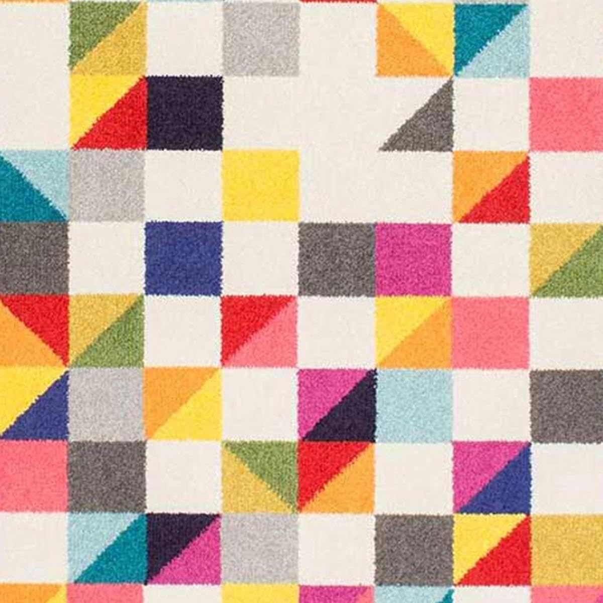 UN AMOUR DE TAPIS - tapis chambre detru boutik noir, blanc, rose, bleu, gris, jaune, orange, violet, rouge, vert, gris - 120 x 170 cm - tapis moderne 4139