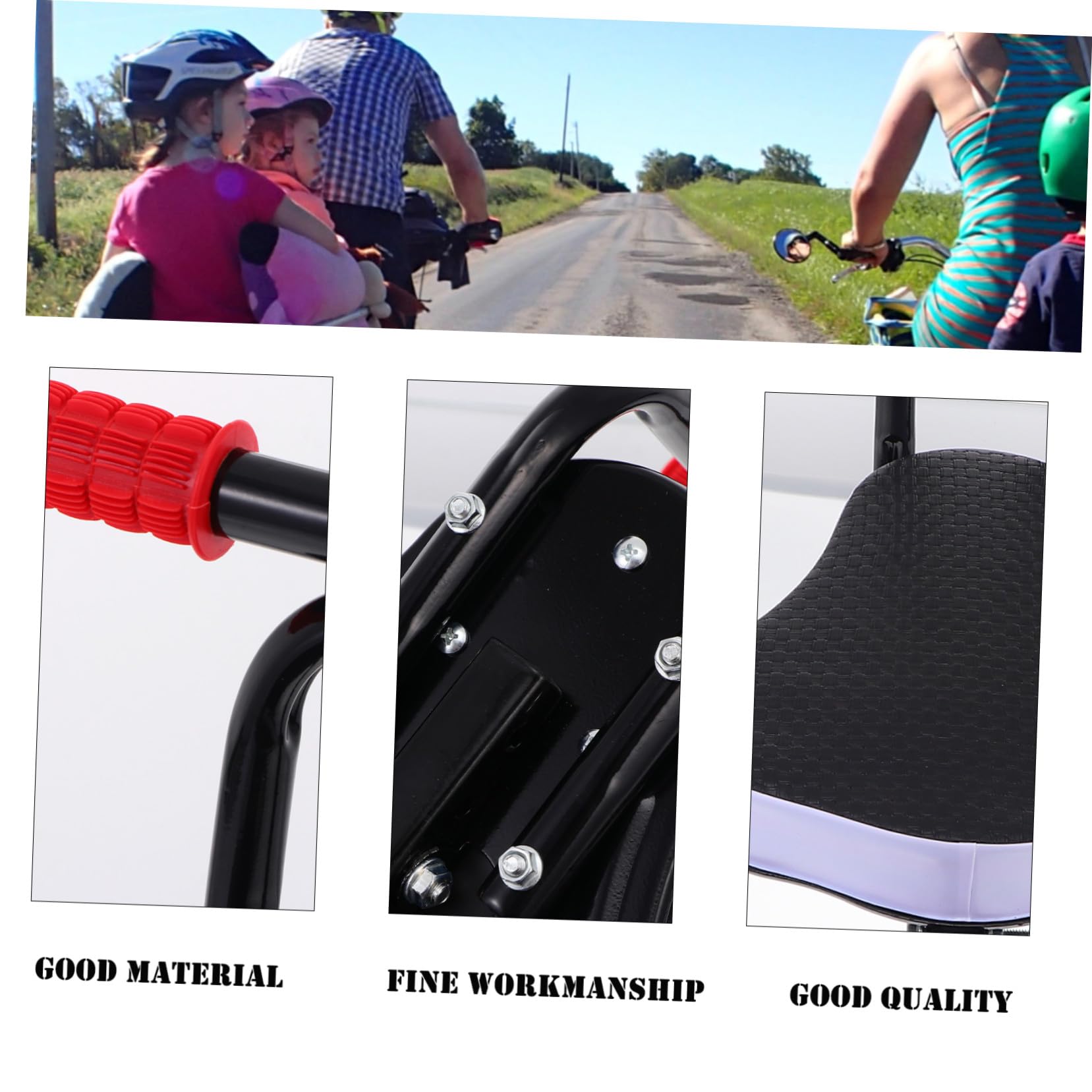 Seggiolino per Ragazzi per Bici Elettrica, Protetto e Confortevole, Struttura in Acciaio al Carbonio, Imbottitura in Spugna, Facile da Installare, Design Pieghevole per Uso