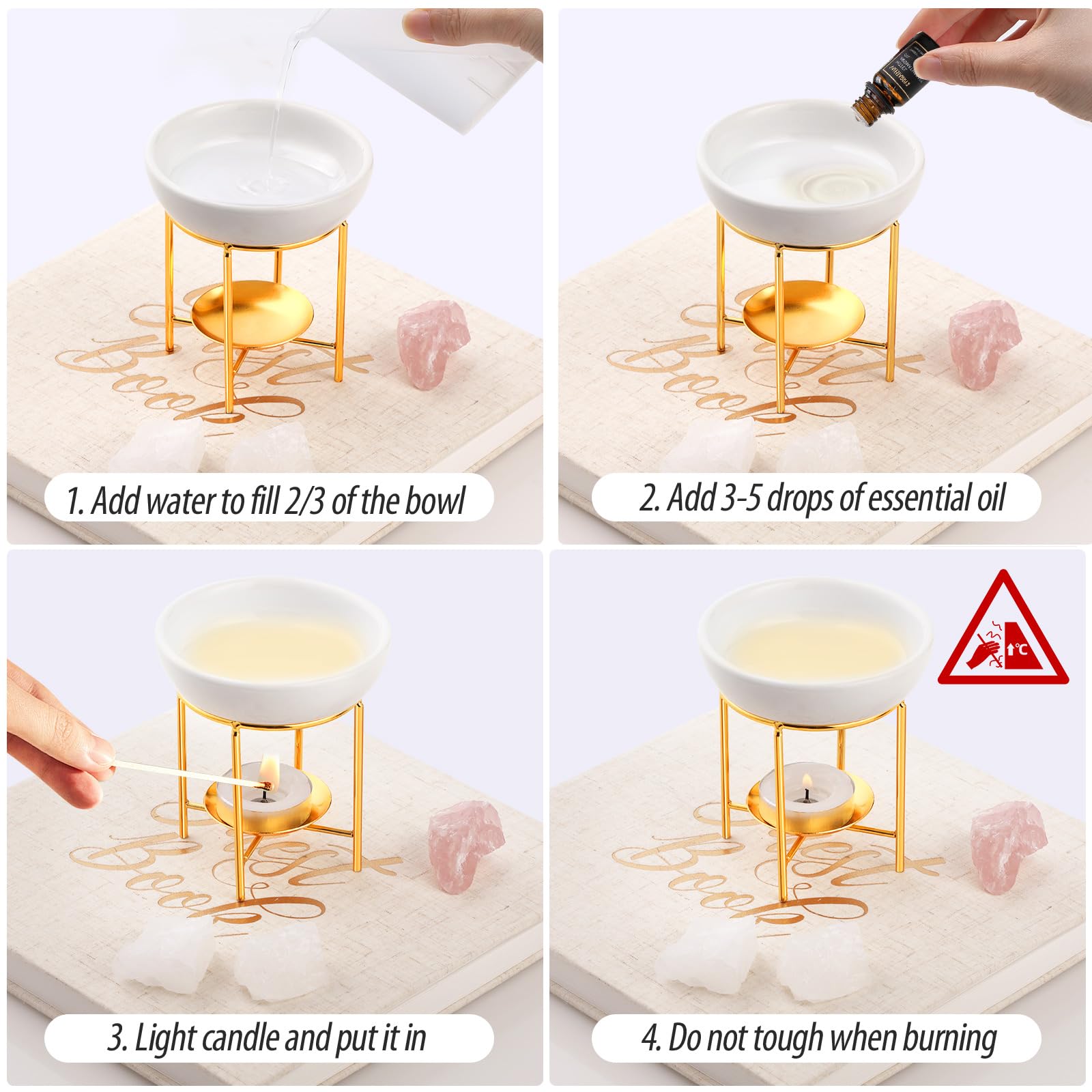 Brucia essenze elettrico per cera ceramica bianco Blumes de Lebens lampada da notte illuminazione aggiuntiva
