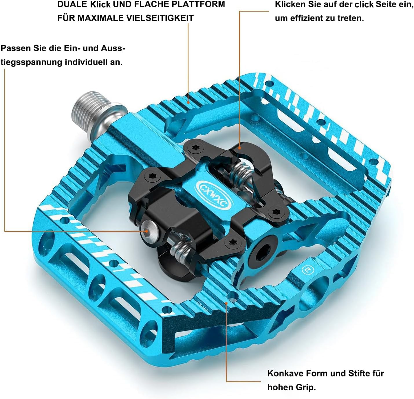 klickpedale effizienz CXWXC Mountainbike Pedale – CNC Gefrästes Aluminium, 3-Fach abgedichtete Bike Pedals, Kompatibel mit Shimano SPD Systemen (Blau) Sport & Freizeit Kopfumfang:2X (63 - 64 cm) Strickfleece-Handschuhe bei Tchibo kaufen gemalte sportbilder