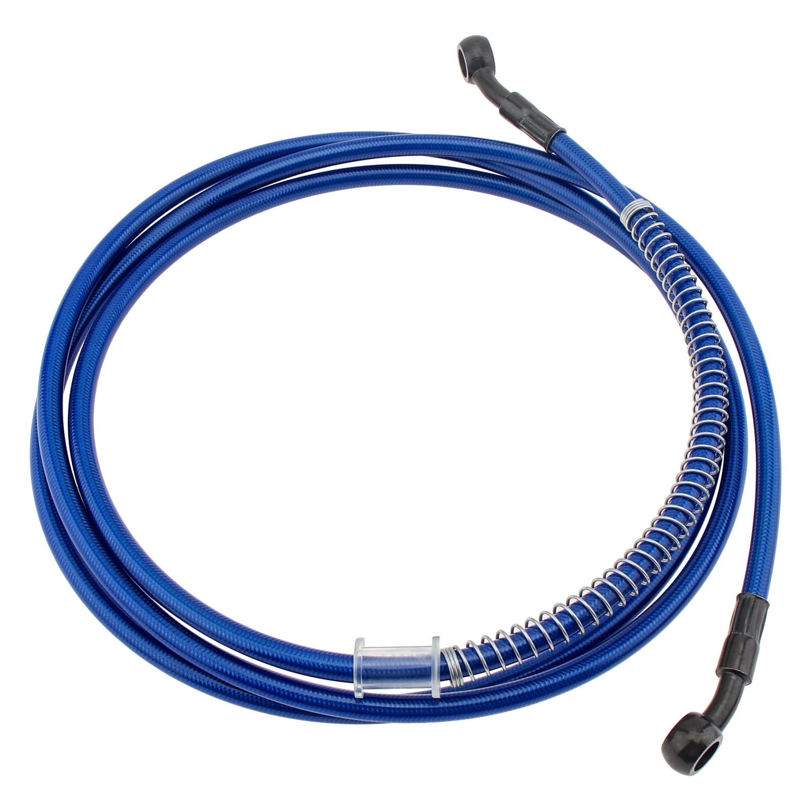 Ksxzw Blue Motorbike Part 220Cm Universal Motorcycle Braided Brake Hose Line Steel Cable Hydraulic Pipe(Blue)