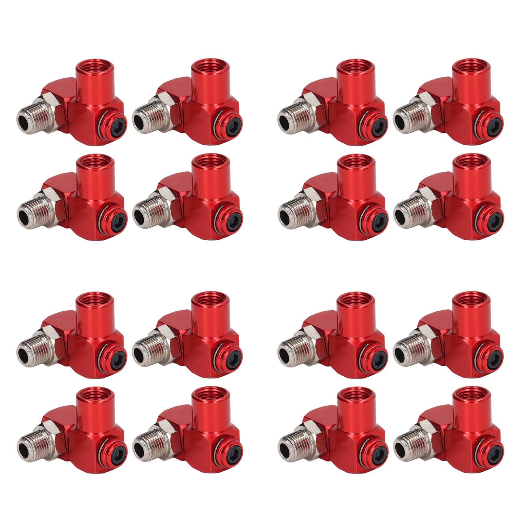 Jnchdghwa 16Pc 360 Degree Swivel Air Hose Connector 1/4In NPT Industrial Air Fittings Pneumatic Tool Adapter Air Hose Joint