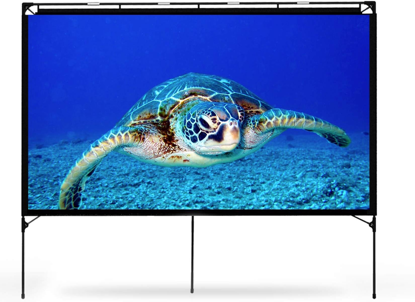 Outdoor Indoor Projector Screen - Vamvo 80 inch Foldable Portable Outdoor Front Movie Screen, 181 x 102 cm, Setup Stand, Transportable Full Set Bag for Camping and Recreational Events