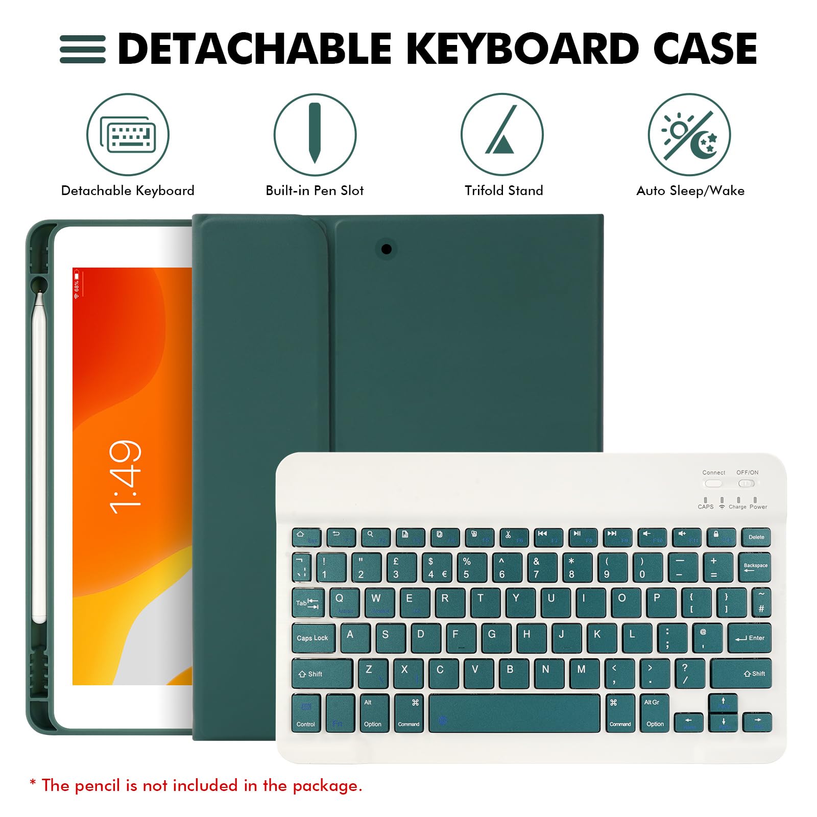 LAMA 10.2&10.5 Inch iPad Keyboard Case, Wireless Keyboard for 10.2&10.5 inch iPad (9th 2021/8th 2020/7th Generation 2019 - Image 4