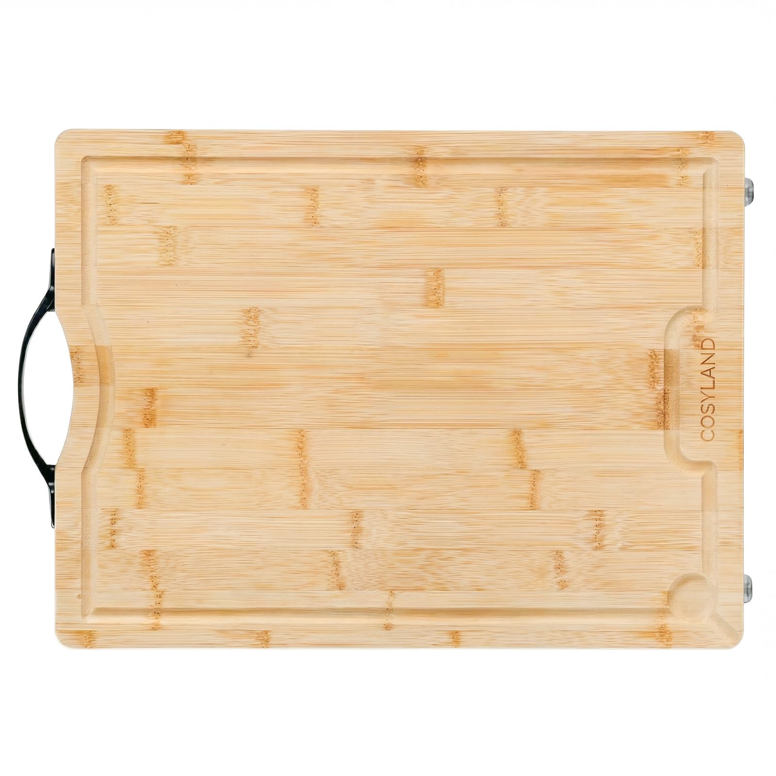 COSYLAND Tabla de Cortar de Madera 40x30x2 cm Preaceitada con Ranura para Jugos y Patas Antideslizantes