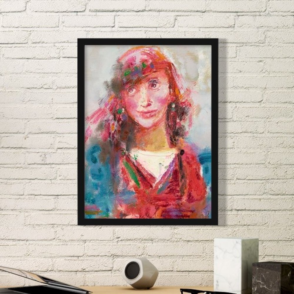 Peinture cadre photo ronde en bois noir idée cadeau idéale pour décoration maison