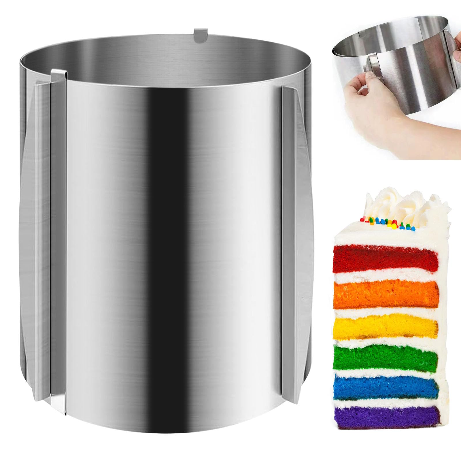 Cercle à Pâtisserie Réglable 16-30 Cm – Anneau Gâteau Extensible Acier Inox Hauteur 20 Cm, Moule Pâtisserie Professionnel Pour Mousse, Entremets, Desserts