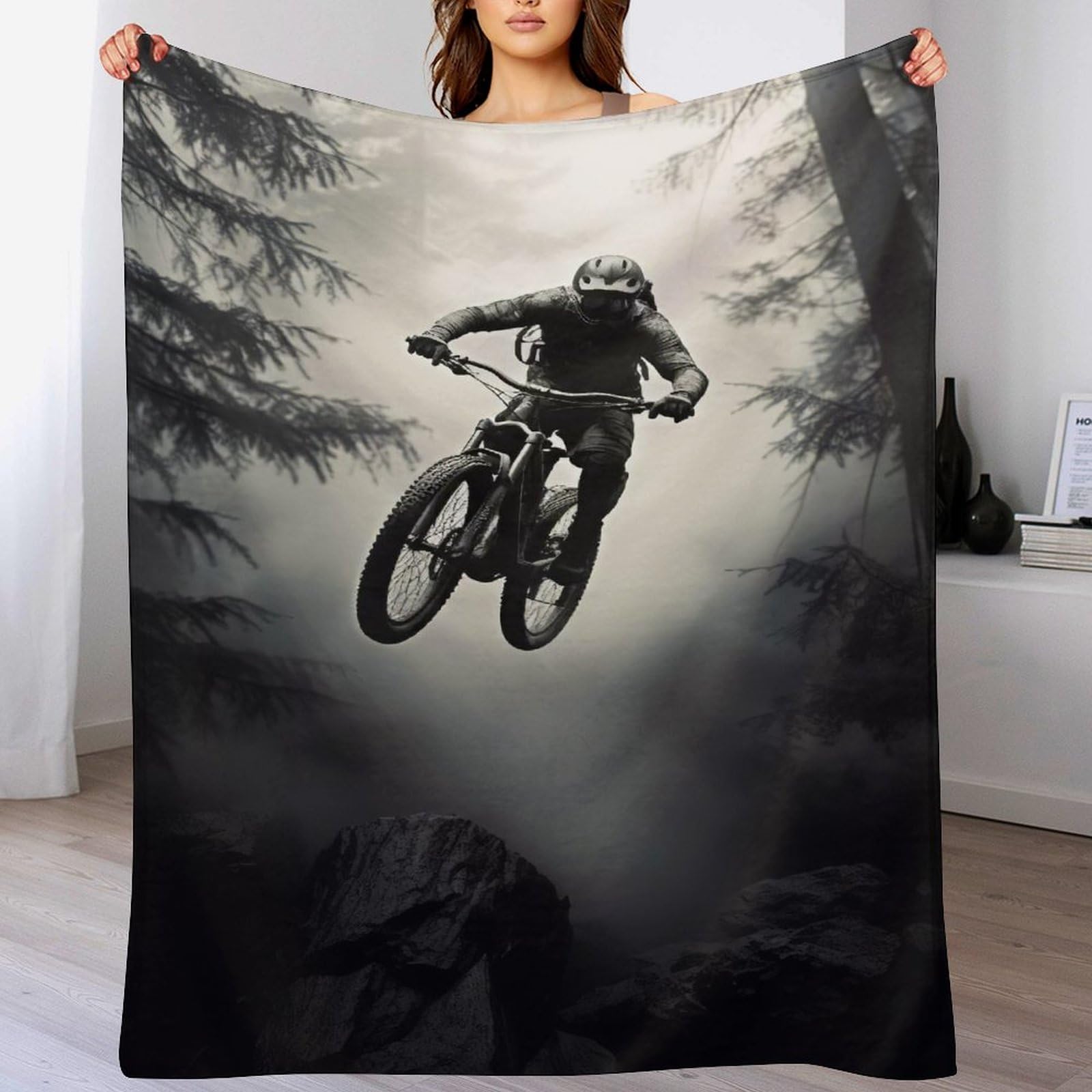 Couverture VTT 100x130cm chaude et douce pour lit ou canapé