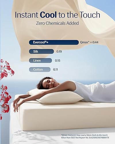 Miniatura 3 de REST Evercool+ Juego de sábanas básico, Queen, marfil, sábanas transpirables para personas que duermen con calor y sudores nocturnos, con fundas de