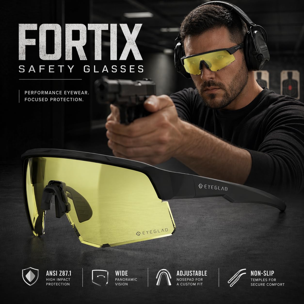 FORTIX Powersports - Gafas de seguridad protectoras HD de alto contraste UV400