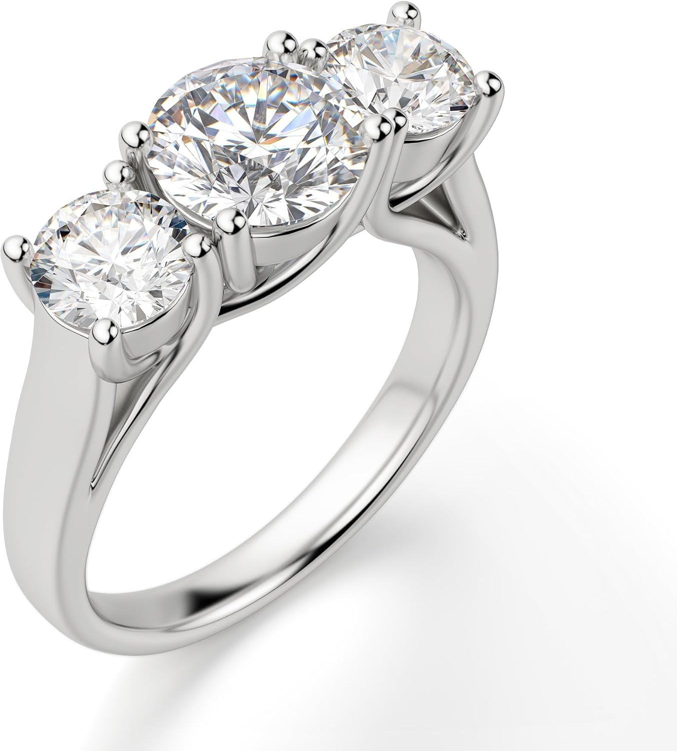 Nitya Jewels 3 TCW Round Cut Moissanite Daimond Engagement Ring, Handmade Diamond Set Solitaire Wedding Ring, Bridal For Women Ring Gift