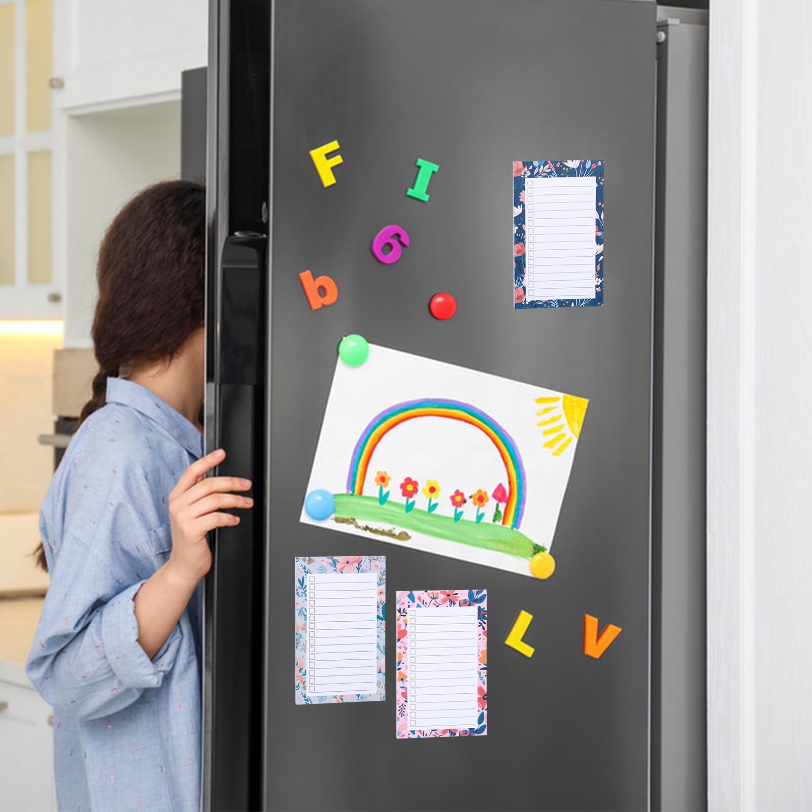 6 Stück Magnetische Notizblöcke Notizblock Memo Pads Magnetisch To-Do-Liste Einkaufszettel Erinnerungshilfe, Notizblock für Spind Kühlschrank To Do Terminerinnerungen Mahlzeitenpläne