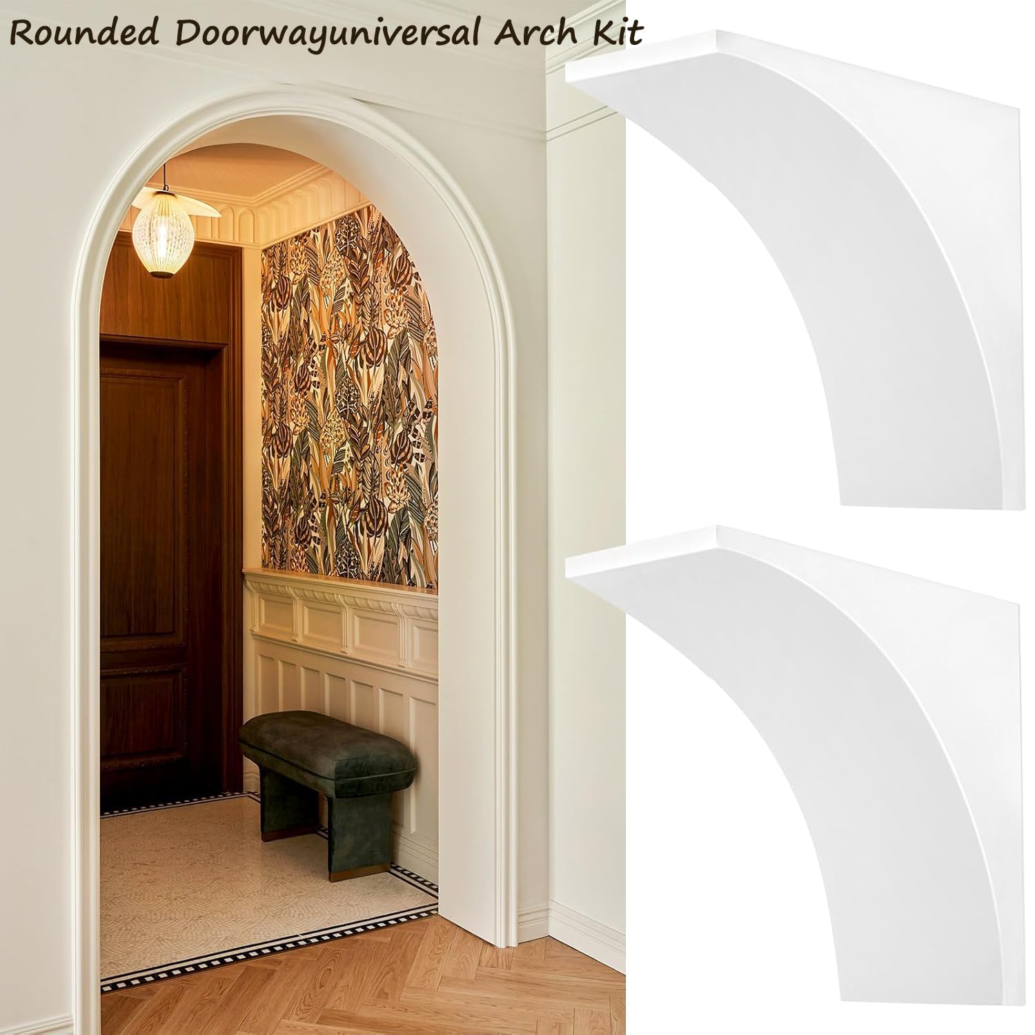 2-Pack Round Doorway Arch Kit, 9"x9"x5" Pre-Curved Drywall Form, Easy DIY Half-Circle Doorway Upgrade, Installs on Any Interior Door, Add Modern Rounded Corners to Your Home Decor