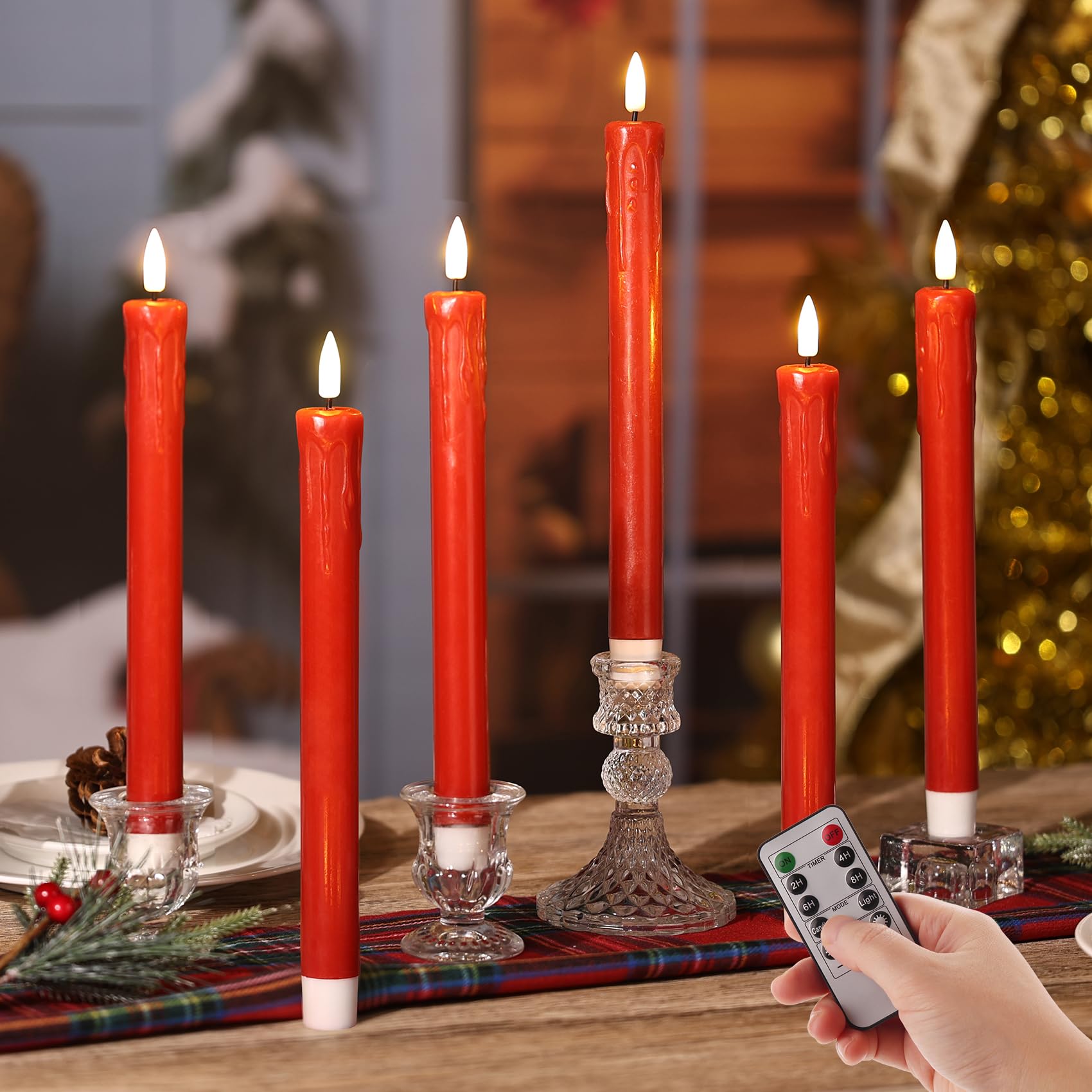 Eywamage Set Di 2 Candele A LED Senza Fiamma Con Telecomando – Motivo Floreale – Pilastro 3x5 E 3x6 Pollici – Timer E Luce Tremolante – Batteria AAA
