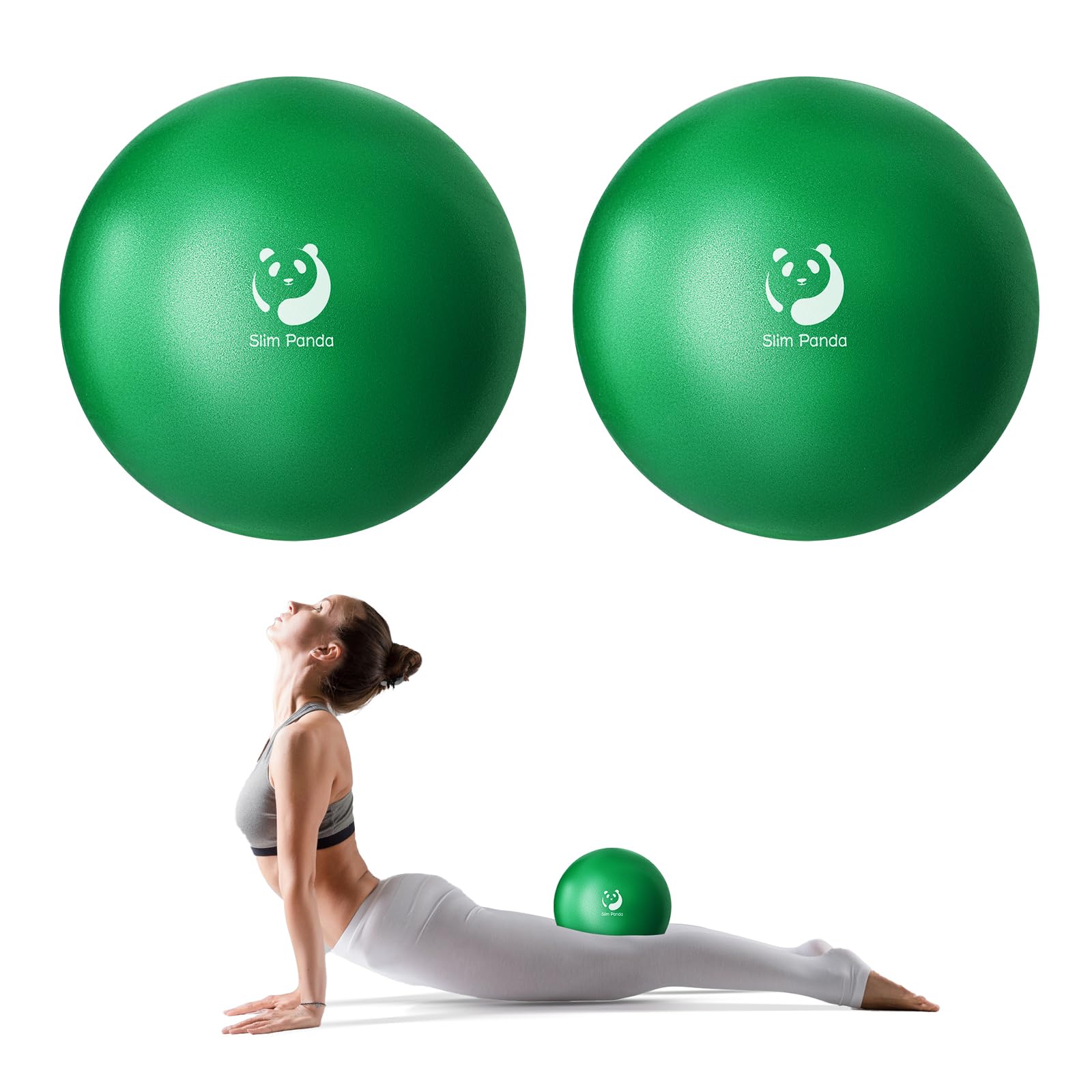 Slim Panda Palla Pilates Piccola,23-25cm Anti Scoppio Antiscivolo Palla Ginnastica con Cannuccia Gonfiabile,Soft PVC Palla daYoga per Fitness