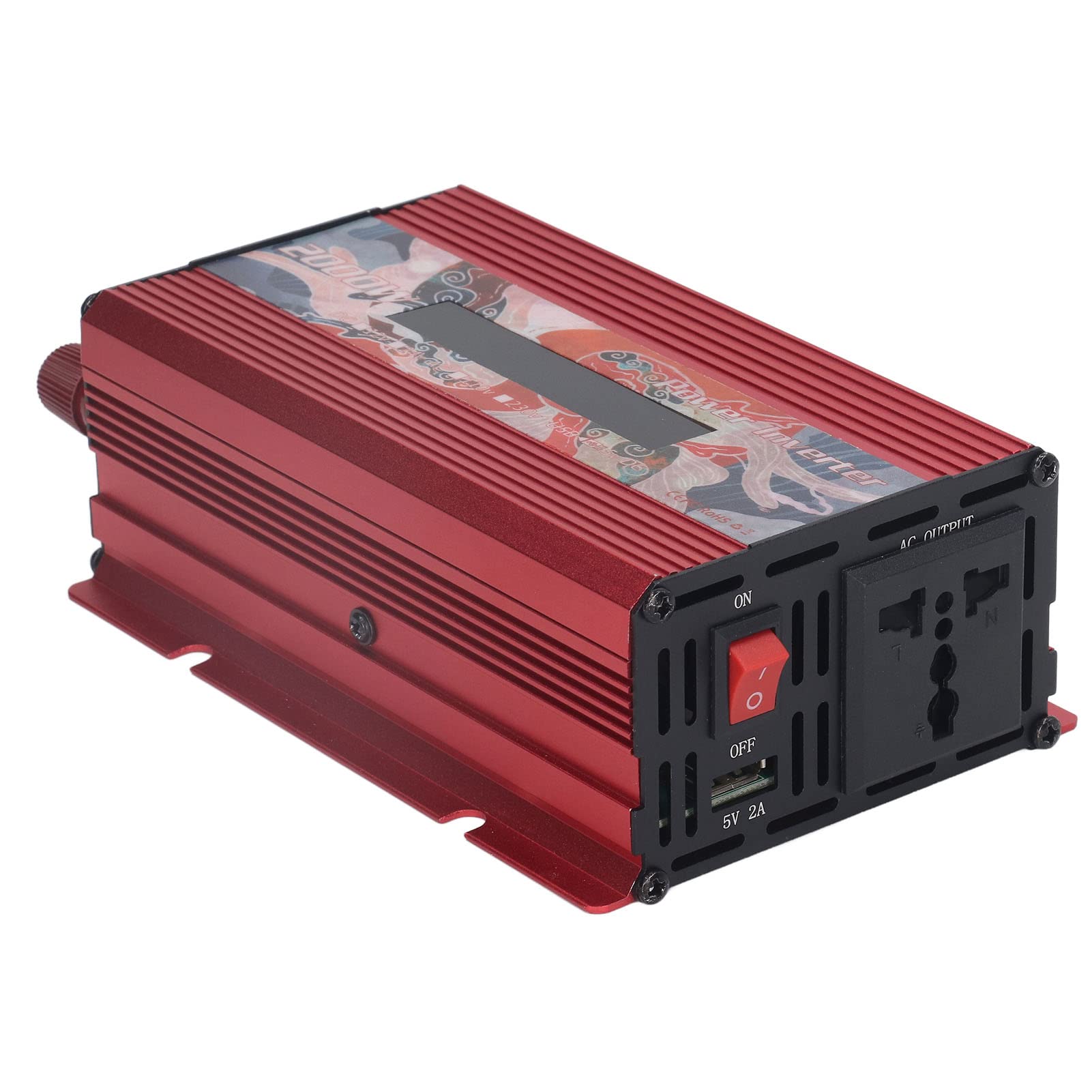 Przetwornica Napięcia Samochodu DC na AC Szybkie Rozpraszanie Ciepła Wyświetlacz LCD 2.0A Port USB Słoneczna Fala Sinusoidalna Samochód AC 220V 2000W (Hyuduosmhr61x2uc-14)
