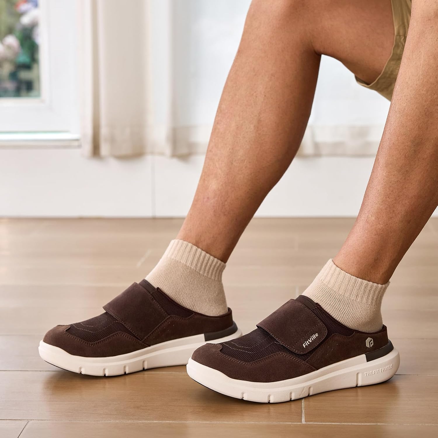 FitVille Diabetic Shoes for Men Wide Width Mens Diabetic Slippers Extra Wide Slip On Slippers for Swollen Feet Slip on shoes with Arch Support - Image 2