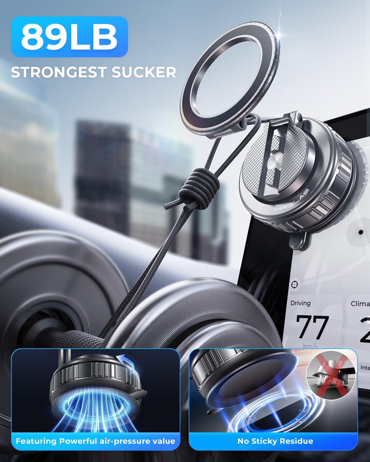 Suction Cup Car Mount For Loopy Case LANL Vacuum Magnetic Phone