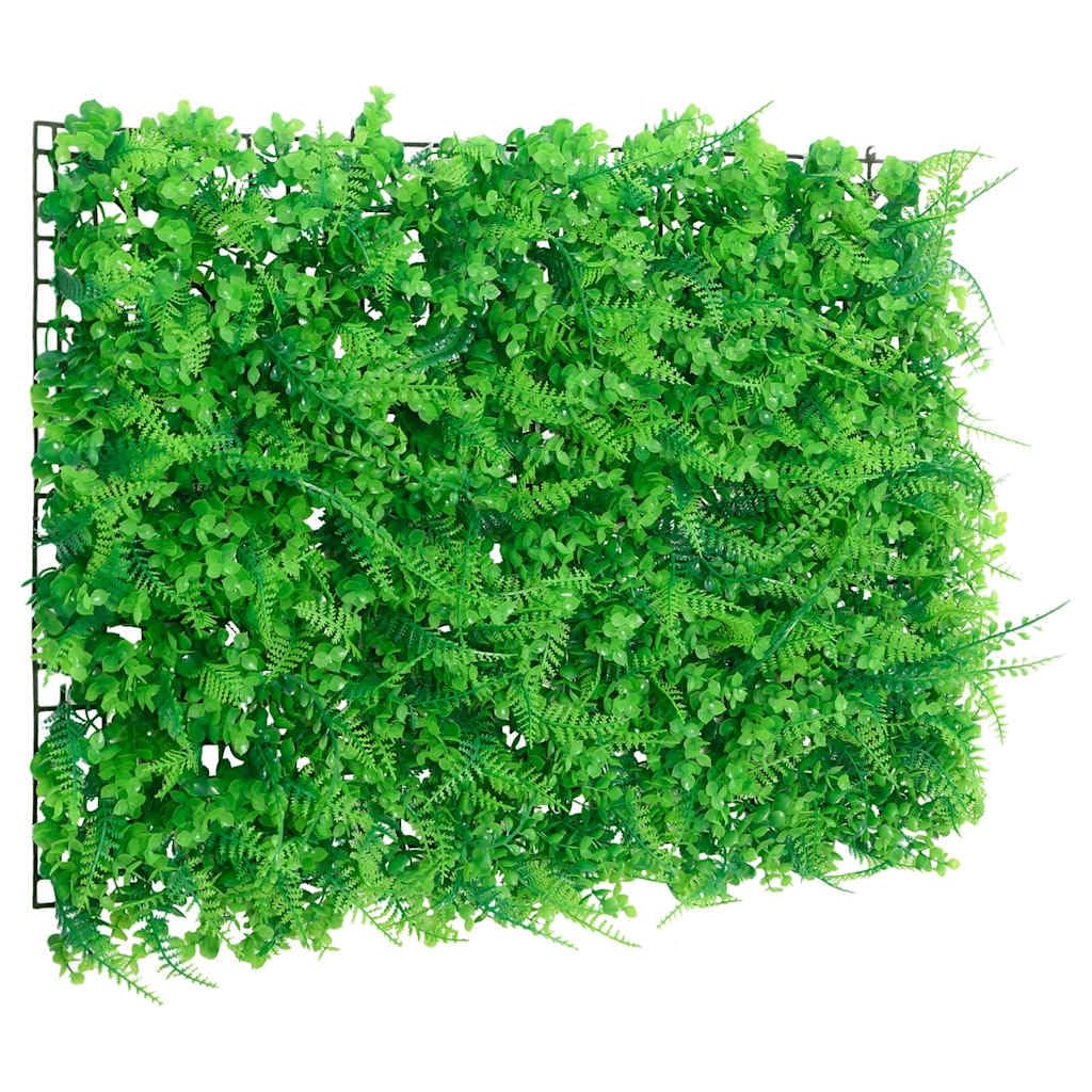 Protección visual de hojas de helecho artificiales, color verde, 6 unidades, 40 x 60 cm, material de polietileno, valla de jardín para terraza, balcón, jardín delantero, patio, protección