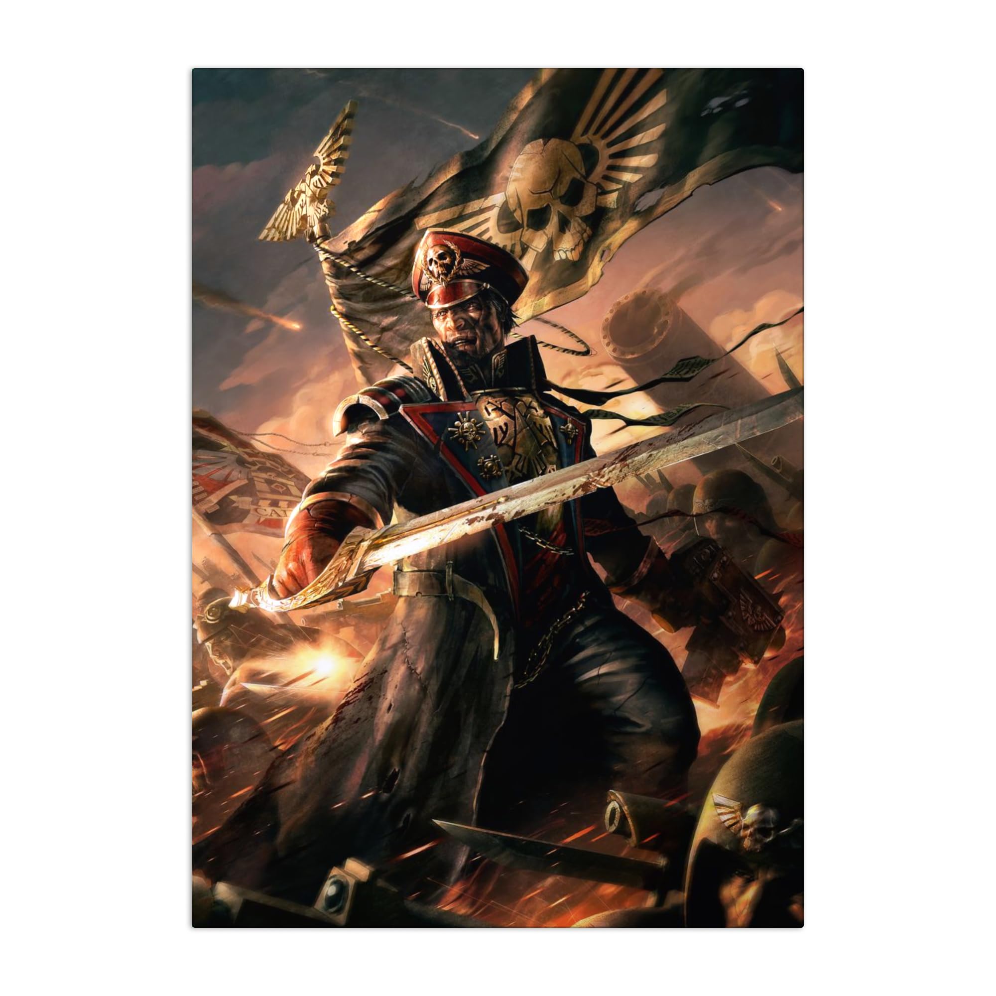 Displate - Poster in metallo - Wall Art - Warhammer - Warhammer 40,000 Art Astra Militarum - Dimensione L - 67,5 x 48 cm Matt