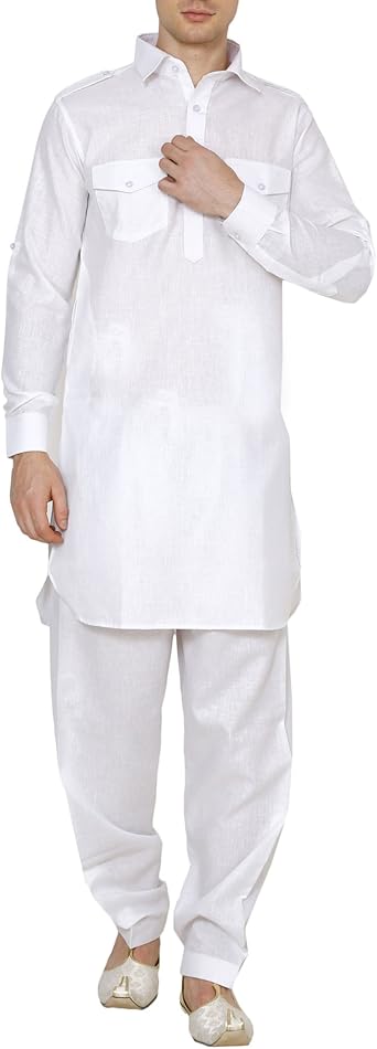 Royal Kurta Mens Linen Pathani Suit