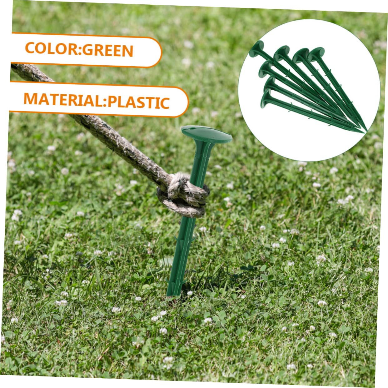 SUPVOX Picchetti in Plastica Verdi Resistenza 150 Pezzi Super Resistenza e Praticità Praticità per Fissaggio Telo Pacciamatura Giardino per Uso Quotidiano e Giardino