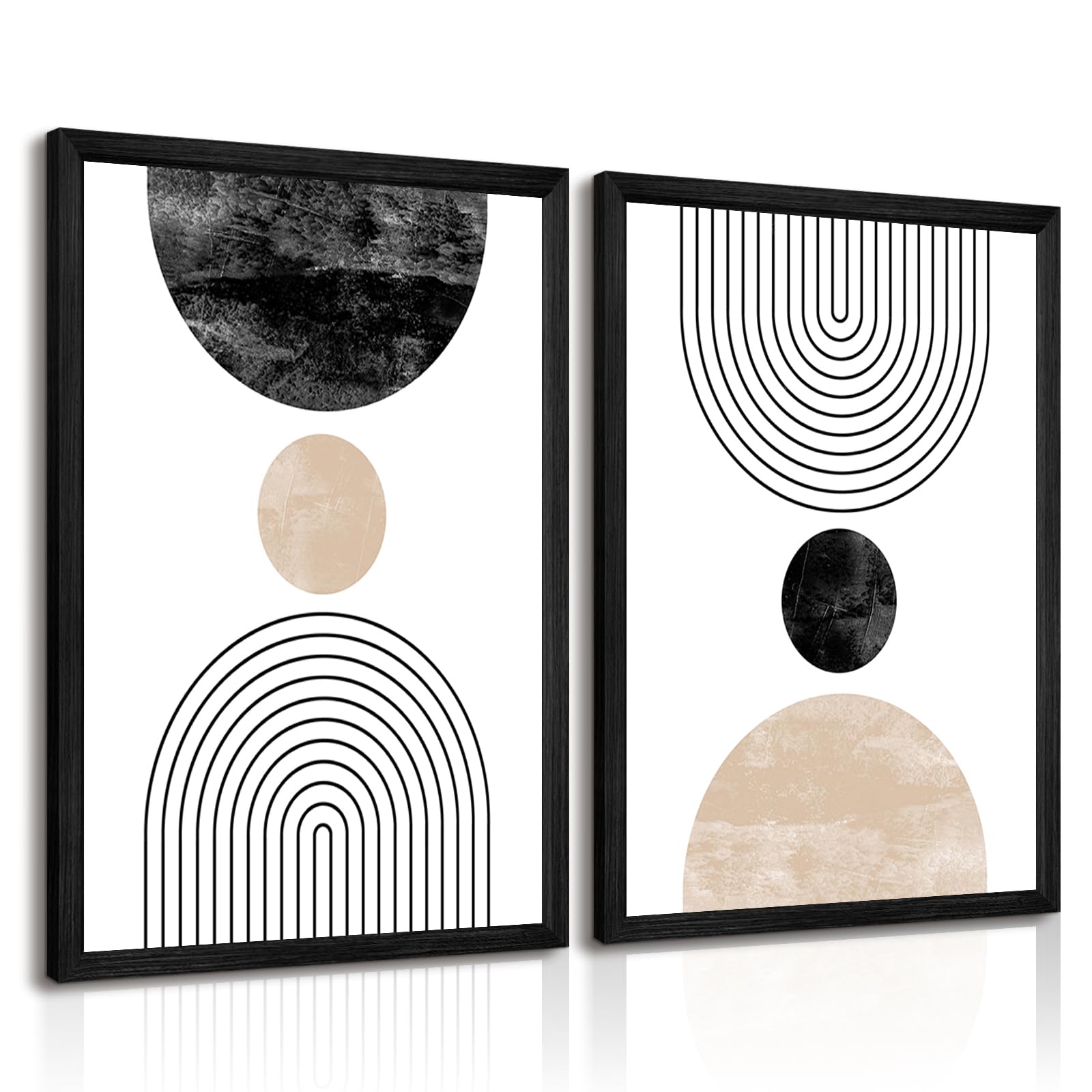 Tanmart Mid Century Neutral Geometric Set of 2