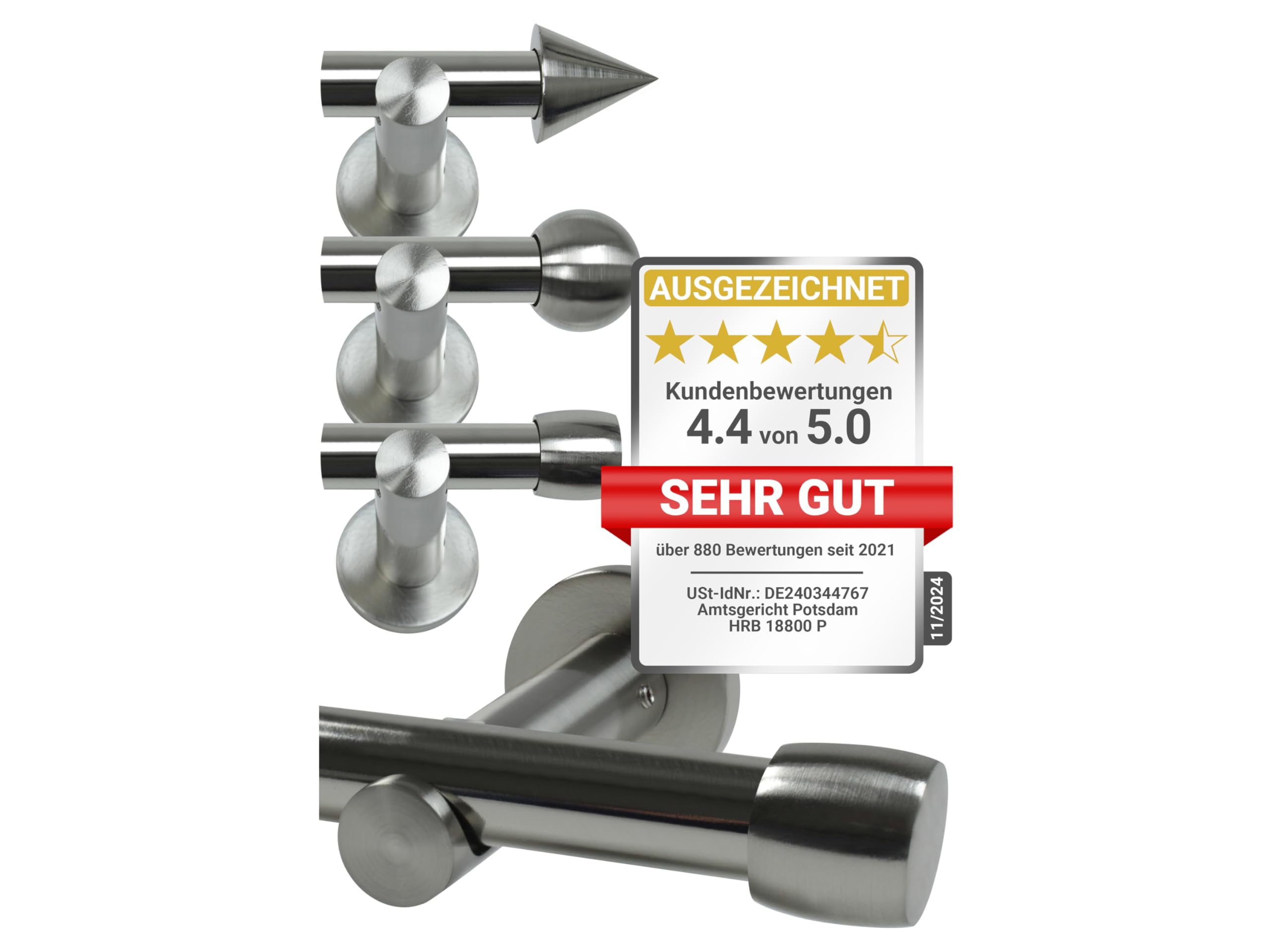 npluseins 1569.2259 1569.2259 - Barra de cortina telescópica (1 carril, diámetro 13/16, 70-120 cm, cilindro cromado)