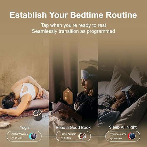Miniatura 5 de Hotmoon Máquina de sonido, Cocoon Pro 2 Máquina de ruido blanco para adultos que duermen, 388 sonidos sin bucle y temporizador de sueño, control